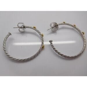 Judith Ripka Heart Hoop In Sterling Silver Earrings 1.5in